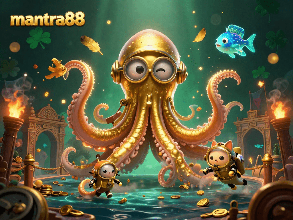 Experience thrilling moments in mantra88 with a vibrant underwater casino adventure featuring unique characters.