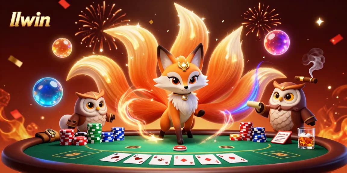 Engage with the vibrant world of llwin through a dynamic poker-themed 3D illustration.