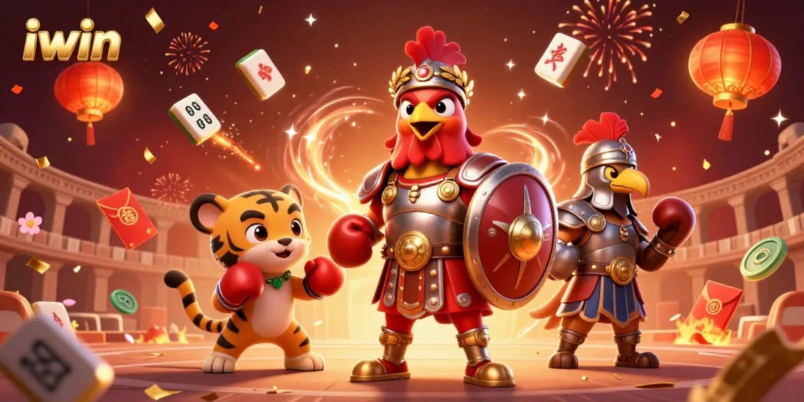 Experience iwin's thrill with a rich, dynamic 3D illustration of casino excitement and games.