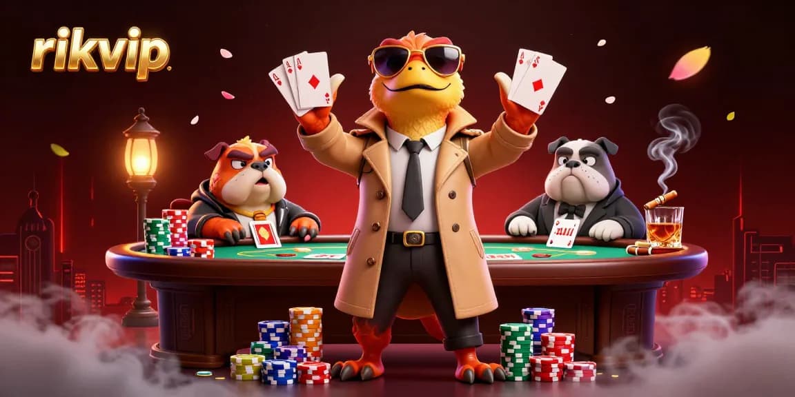 Experience the excitement at rikvip with raptors in a trench coat attempting to enter a VIP casino.