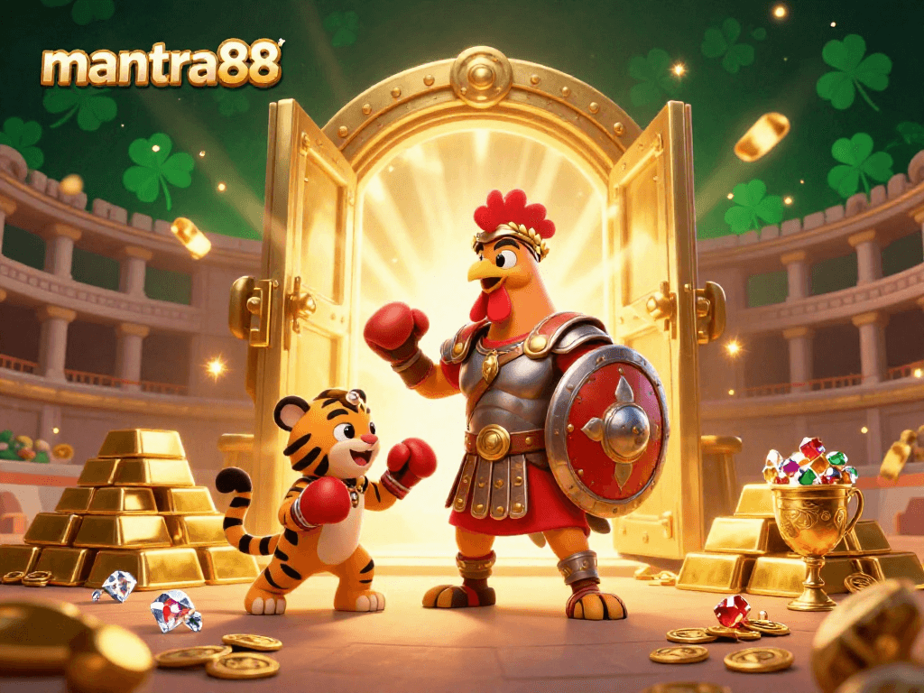 Engage with mantra88's vibrant casino experience featuring unique characters and dazzling treasures in 3D.