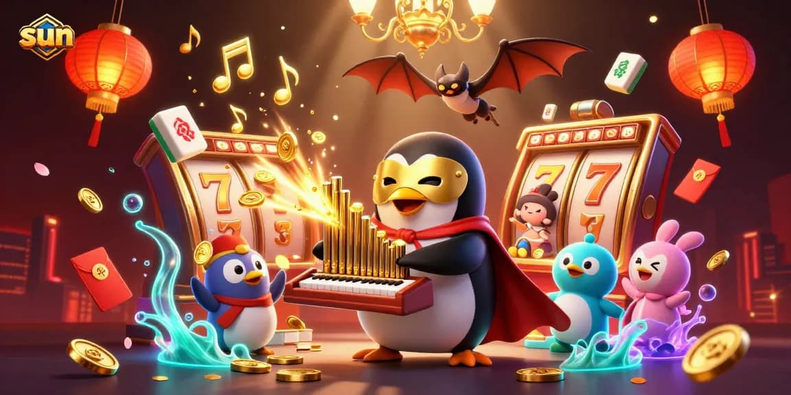 Play and win at the sun-themed casino with slot reels and gleaming golden symbols.