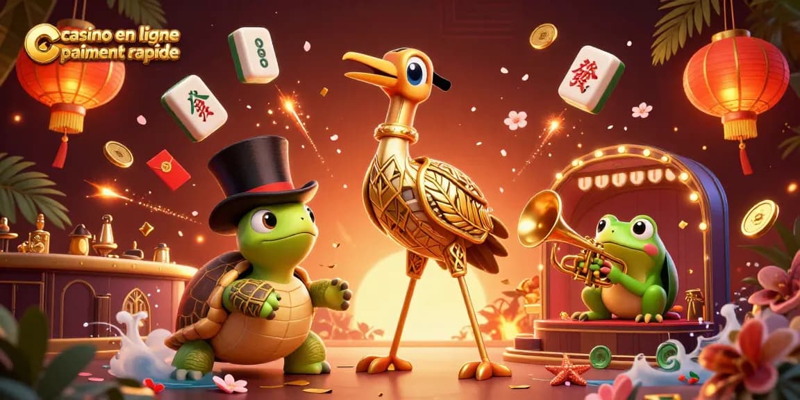 Découvrez l'univers du casino en ligne paiement rapide avec une illustration captivante et colorée.