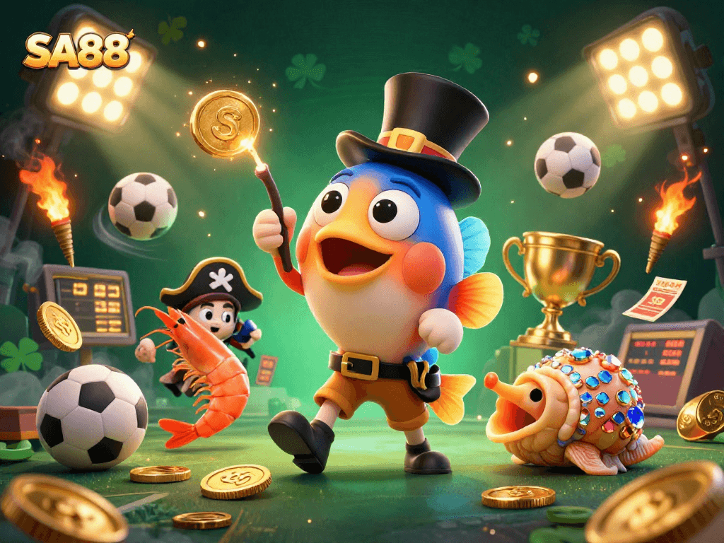 SA88 captures the excitement of betting with vibrant characters and dynamic sports elements.