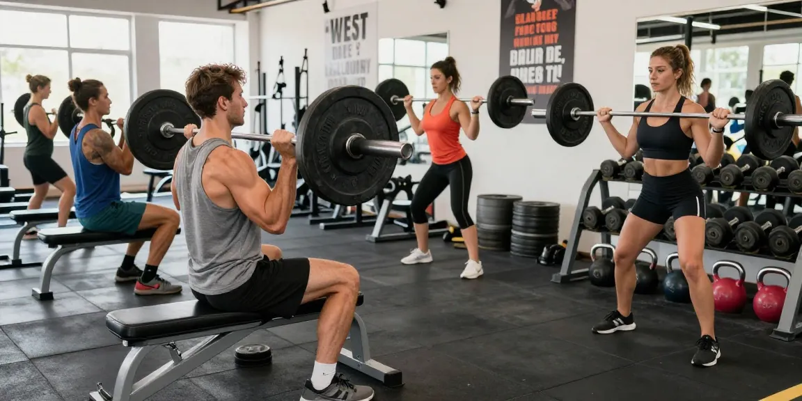 Akra Labs Steroidshop dynamic fitness training environment with athletes lifting weights and motivational quotes.