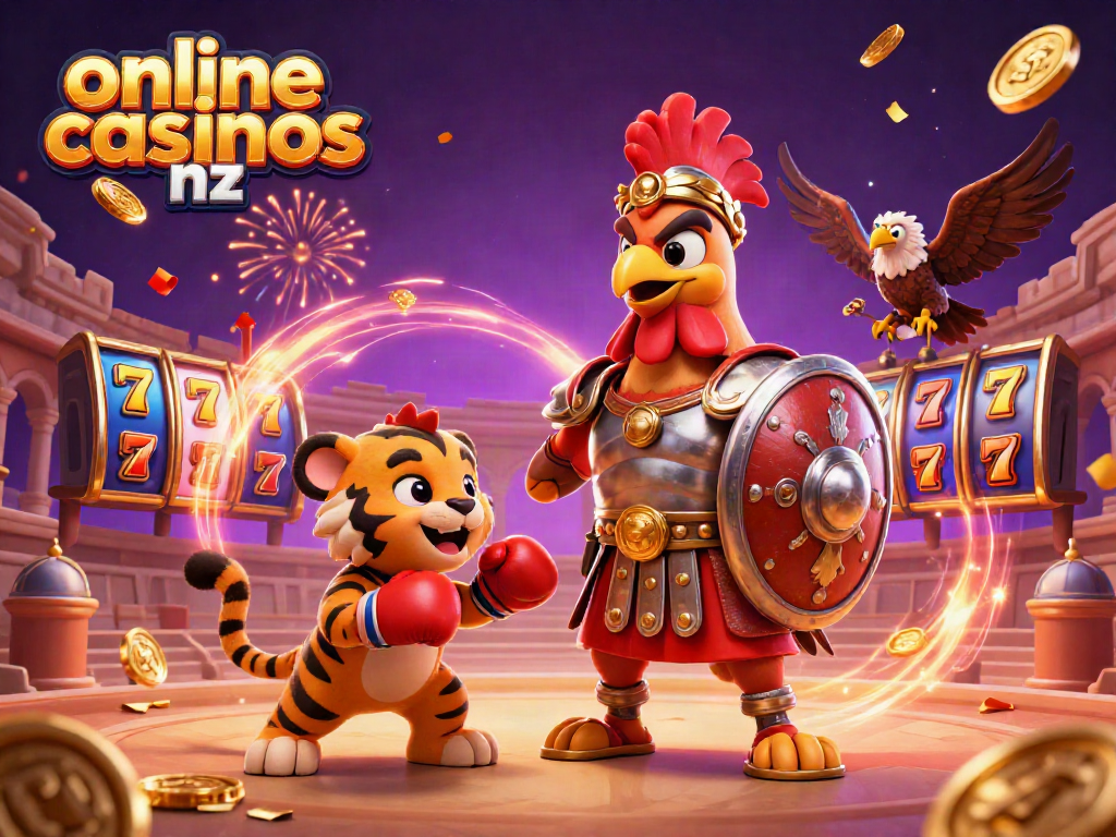 Experience the excitement of online casinos nz with this dynamic 3D illustration featuring colorful slot reels and lucky symbols.