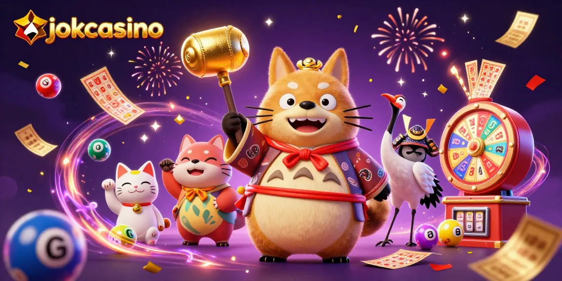 Play big and win at jokacasino with vibrant lottery balls and festive elements!