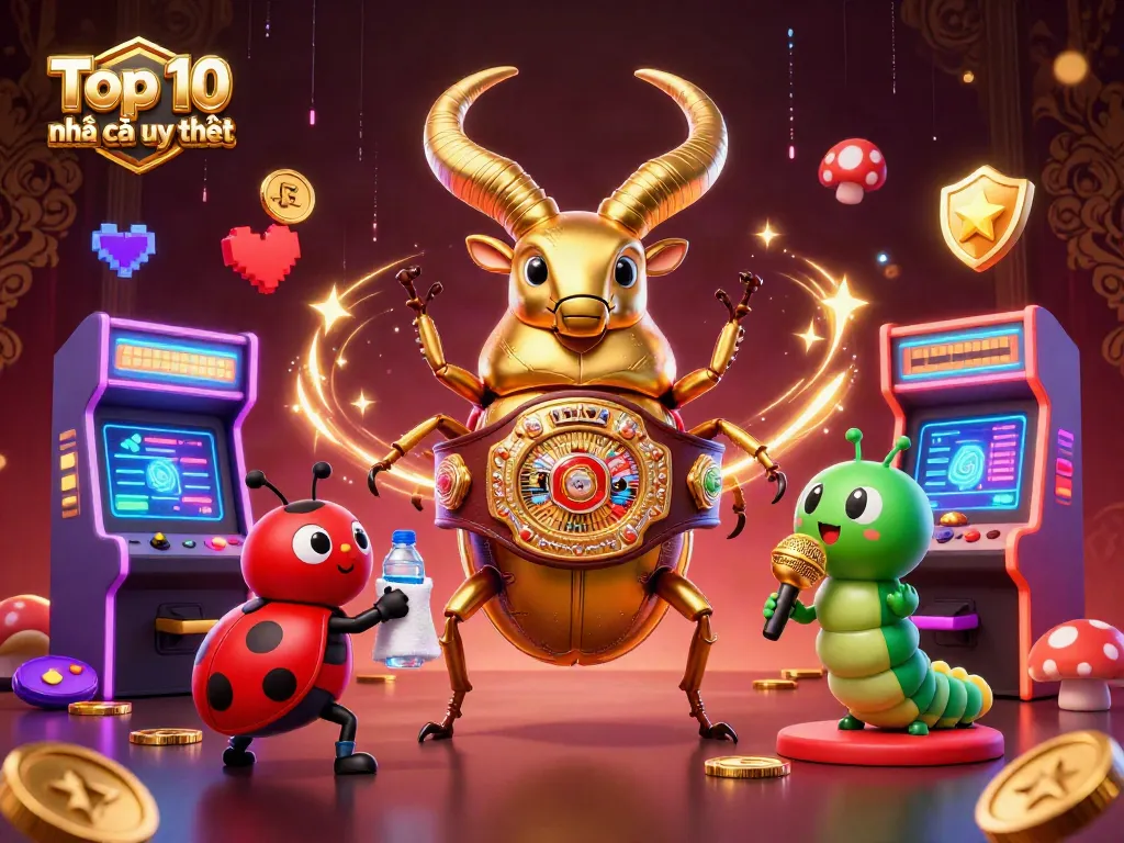 Experience the action of Top 10 nhà cái uy tín with vibrant 3D characters and casino elements in motion.