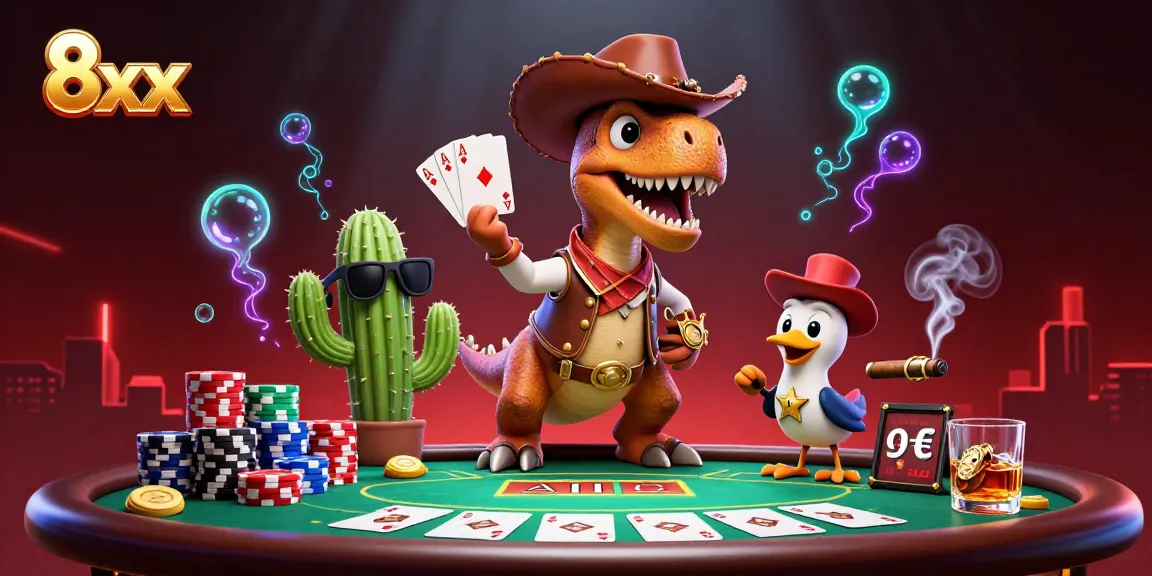 Experience thrilling poker action with 8xx featuring whimsical characters and vibrant gaming elements.