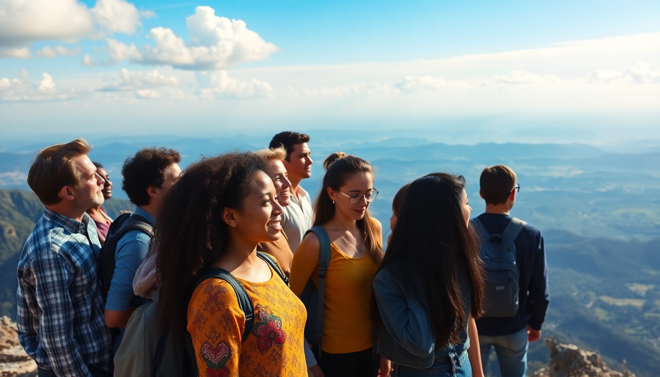 Group of individuals seeking to find my true Calling atop a mountain, showcasing hope and determination.