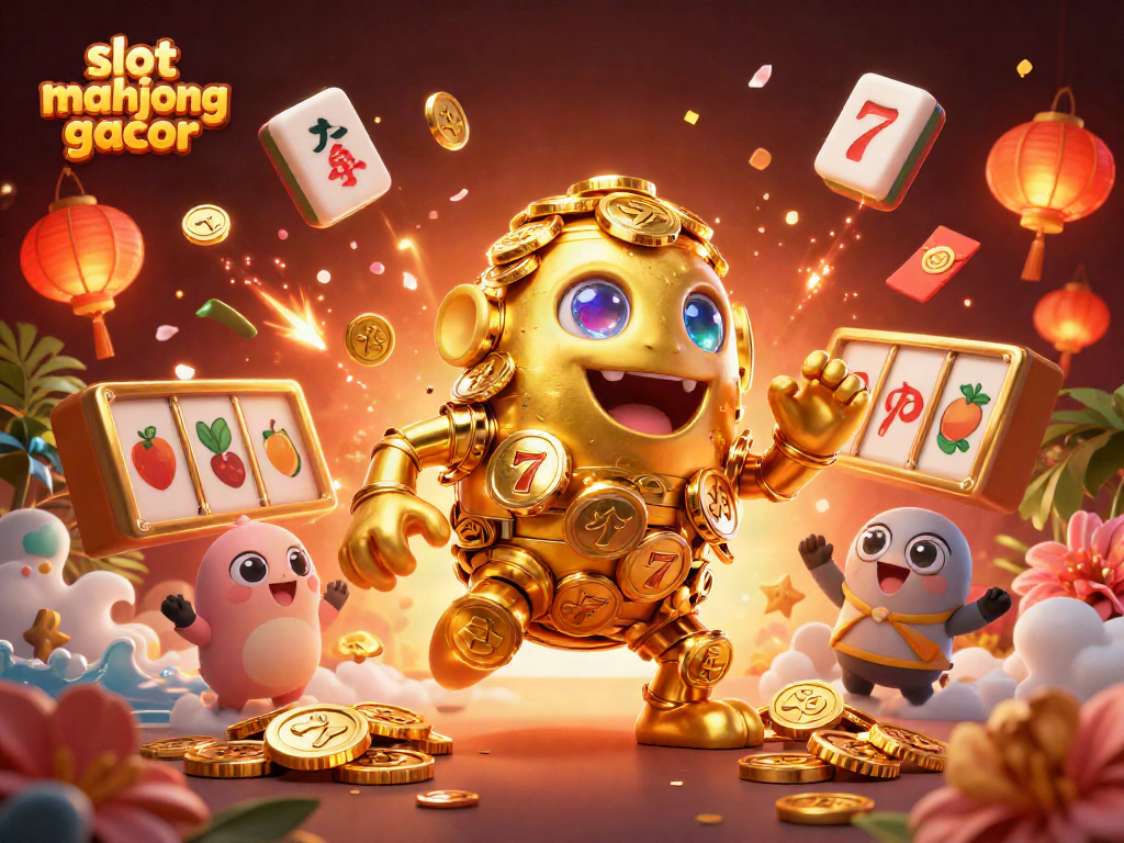 Experience the excitement of slot mahjong gacor with enchanting 3D illustrations of iconic casino elements.