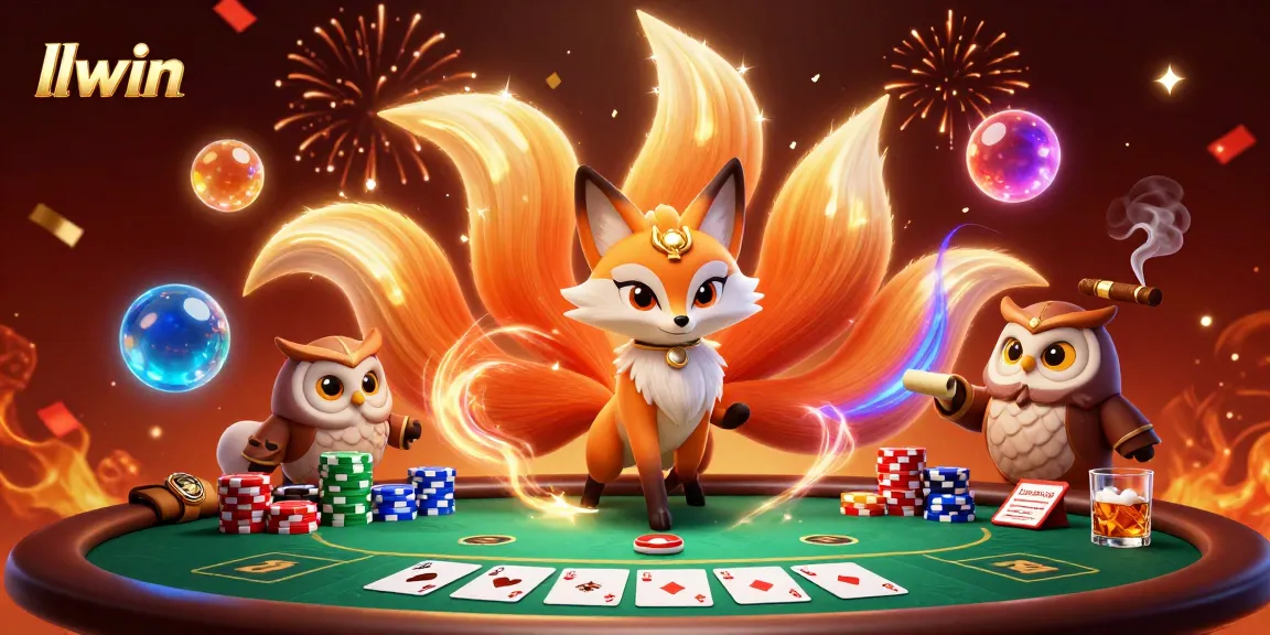 Engage with the vibrant world of llwin through a dynamic poker-themed 3D illustration.