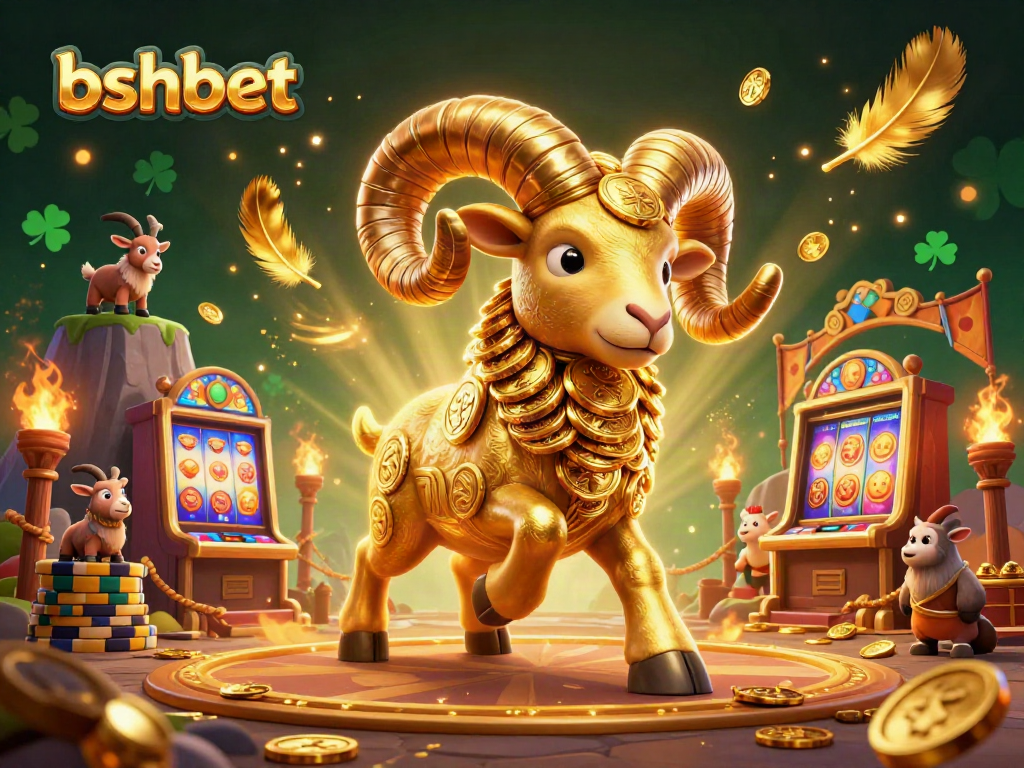 Engage with bshbet's slot gaming excitement amidst golden imagery and dynamic characters.