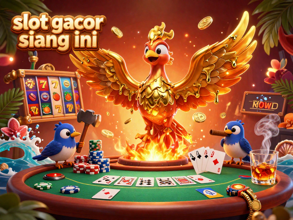 Experience thrilling gameplay with slot gacor siang ini featuring a molten phoenix and vibrant slot reels.