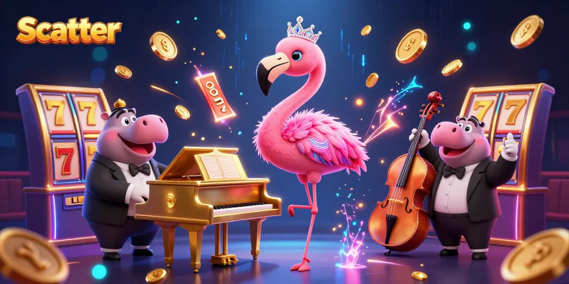 Engage the scatter feature in a vibrant 3D casino setting with dynamic slot elements.
