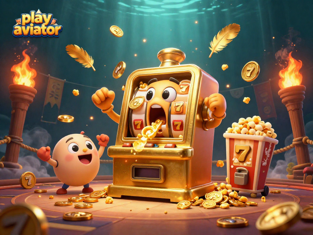 Play Aviator and experience the exciting moment as the golden slot machine hits the jackpot!