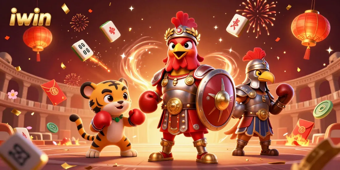 Experience iwin's thrill with a rich, dynamic 3D illustration of casino excitement and games.