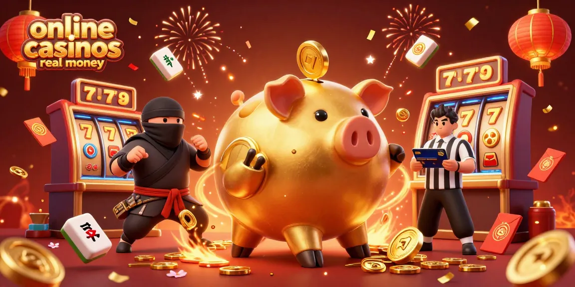 Experience the excitement of online casinos real money with a dynamic 3D scene featuring vibrant characters and casino elements.