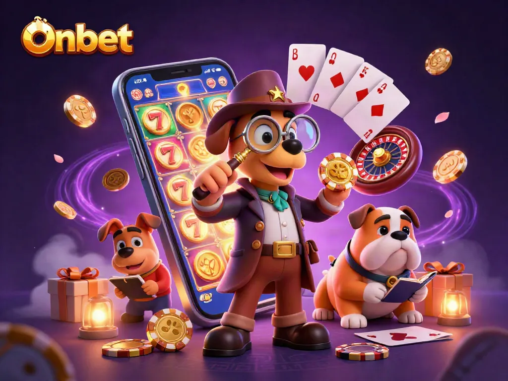 Engage with Onbet through this vibrant illustration of casino gaming adventures.