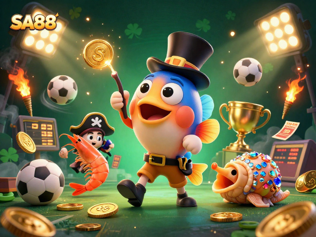 SA88 captures the excitement of betting with vibrant characters and dynamic sports elements.