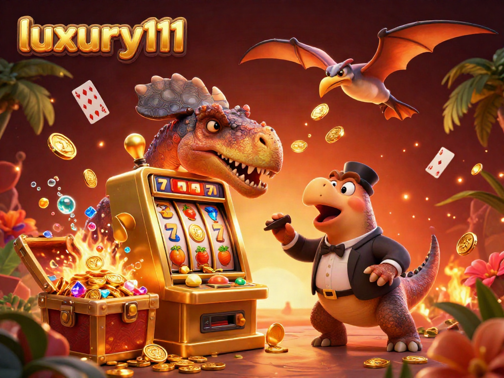 Get big wins like luxury111 with this festive online casino scene showcasing jackpot coins and excitement.