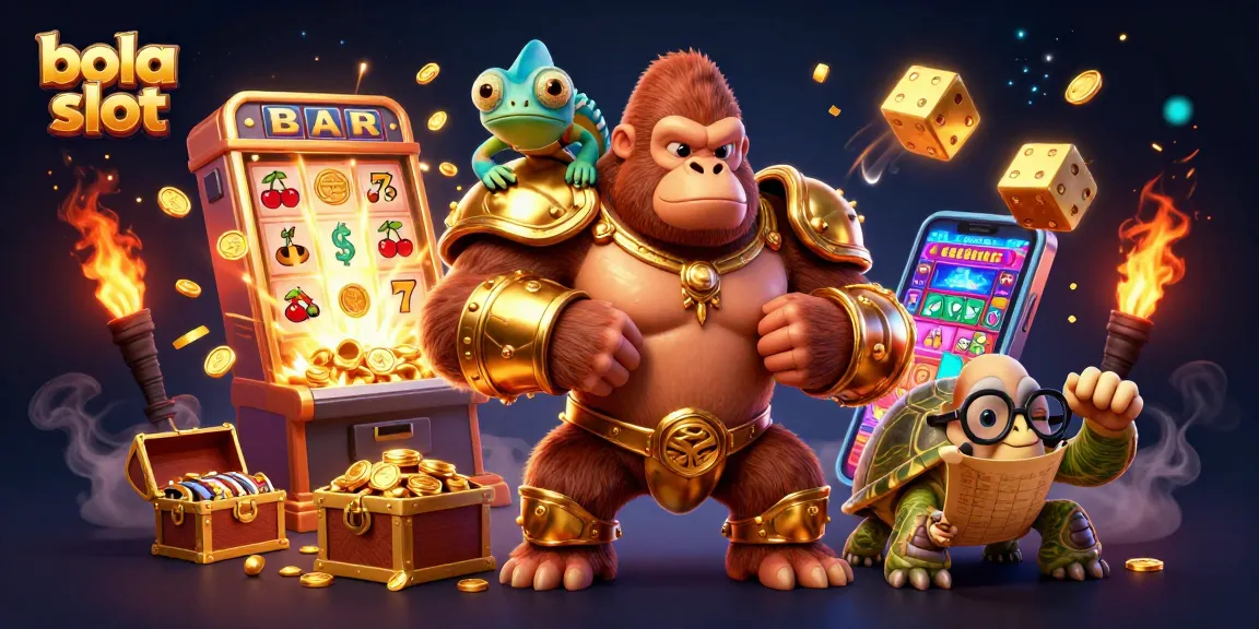 Engage with bola slot's thrilling jackpot excitement, featuring animated characters and colorful game elements.