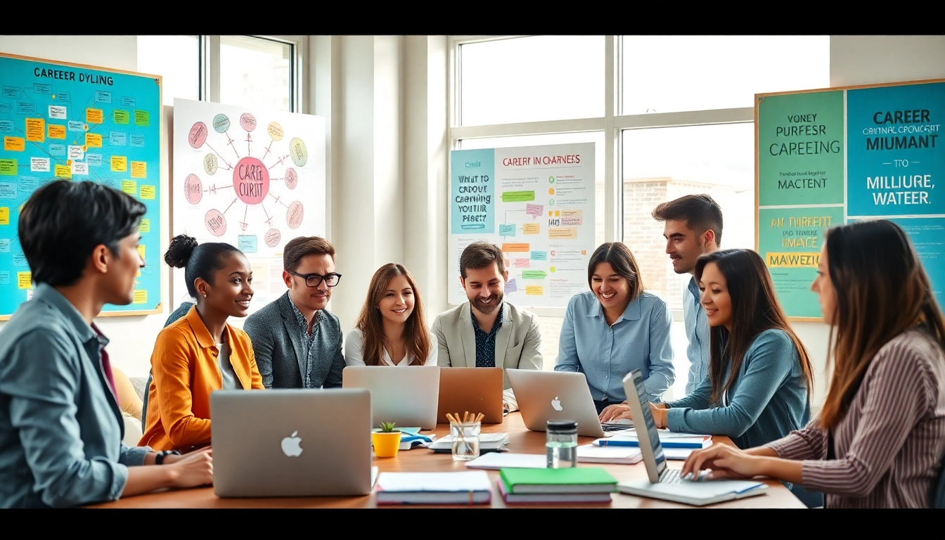 Find my true calling activities in bright workshop, highlighting career exploration and teamwork.