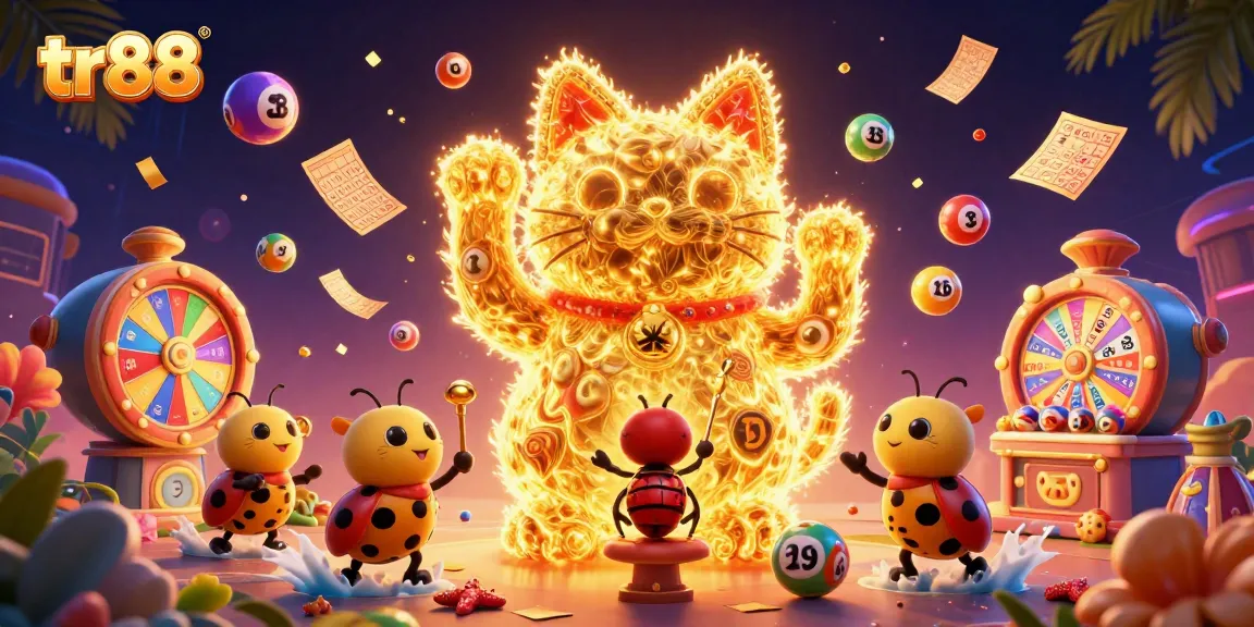 Experience tr88's stunning online gaming with vibrant lucky cat and dynamic symbols